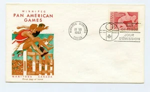 Canadá FDC #472 Juegos Panamericanos Deportes Jackson Cachet 1967 UA 98-2 - Imagen 1 de 1