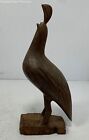 Vintage Carved Hard Wood Quail Bird Sculpture Figurine Home Decorative Brown