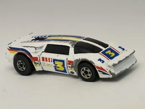De colección 1984 Hot Wheels Crack-Ups Blind Sider Side Crasher blanco #3 Hong Kong - Imagen 1 de 6