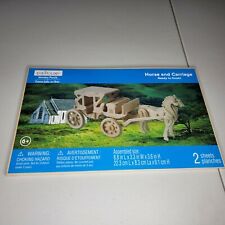 Creatology Wooden Puzzle Horse and Carriage 3D 8.8"L x 3.3"W 3.6"H Ages 6+  NEW