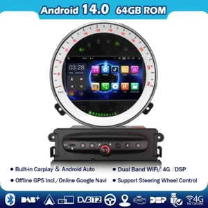 4+64GB 8-Kern Android 14 CarPlay Autoradio GPS Navi DSP DAB BMW Mini Cooper R56 - Bild 1 von 16