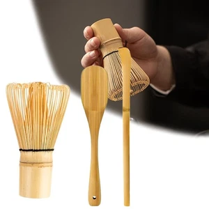 3in1 Food Grade Green Tea Powder Whisk Bamboo Japanese Chasen Stirring - Picture 1 of 7