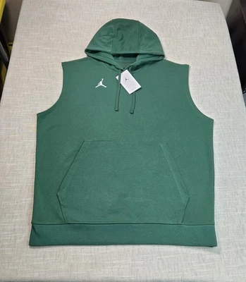 Nike Air Jordan Sleeveless Hoodie Large Mens Green White Terry Basketball - Image 1 of 4