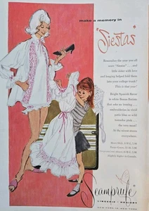 1956 Women's Seamprufe Shift Gown lingerie Vintage Fashion Art  ad - Picture 1 of 1