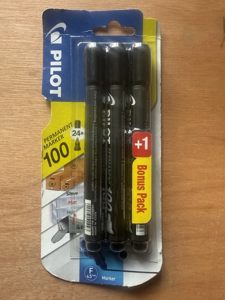 PACK DE 3 MARCADORES PILOTOS PERMANENTES FINOS 4,5 MM NEGROS*NUEVOS* Foto 1 de 1