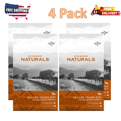4 Pack*40Lb/Bag- Diamond Naturals All Life Stages Chicken & Rice Formula Dry Dog - Image 1 of 4