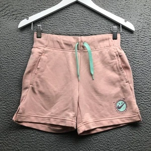 Nike Club Fleece Sun Sweat Shorts Girls Youth Medium Embroidered Swoosh Pink - Picture 1 of 6