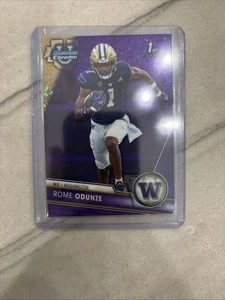 2023 Bowman Chrome U University Rome Odunze 1st Rookie Purple Refractor /399 - Picture 1 of 2