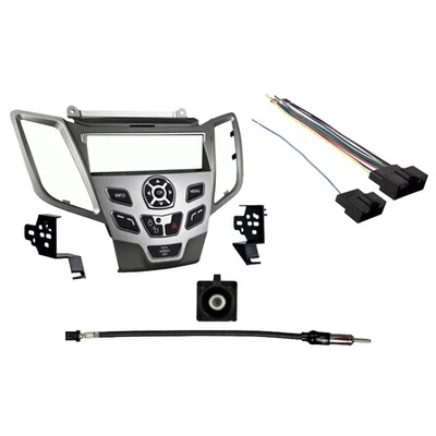 Fits Ford Fiesta 2011 w/o Sync SDIN Harness Radio Install Kit - Silver Dash - image 1 of 4