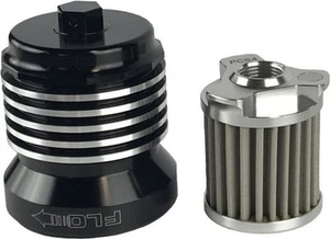 PC Racing Flo Spin On Stainless Steel Oil Filter Black with Polished PCS4BC - Picture 1 of 4