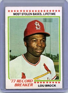 Lou Brock St Louis Cardinals 1978 Topps 77 Record Breaker #1 - Picture 1 of 2
