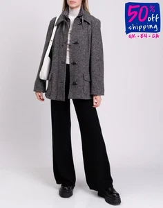 RRP€520 PER TE BY KRIZIA Wool Coat Plus Size 19 US12 UK14 S Zip-Off Neck - Picture 1 of 11