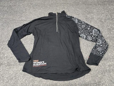 Camisa Nike Mujer XL Negra Media Cremallera Nike+ Mujer Maratón 2009 Correr Pullover Foto 1 de 4