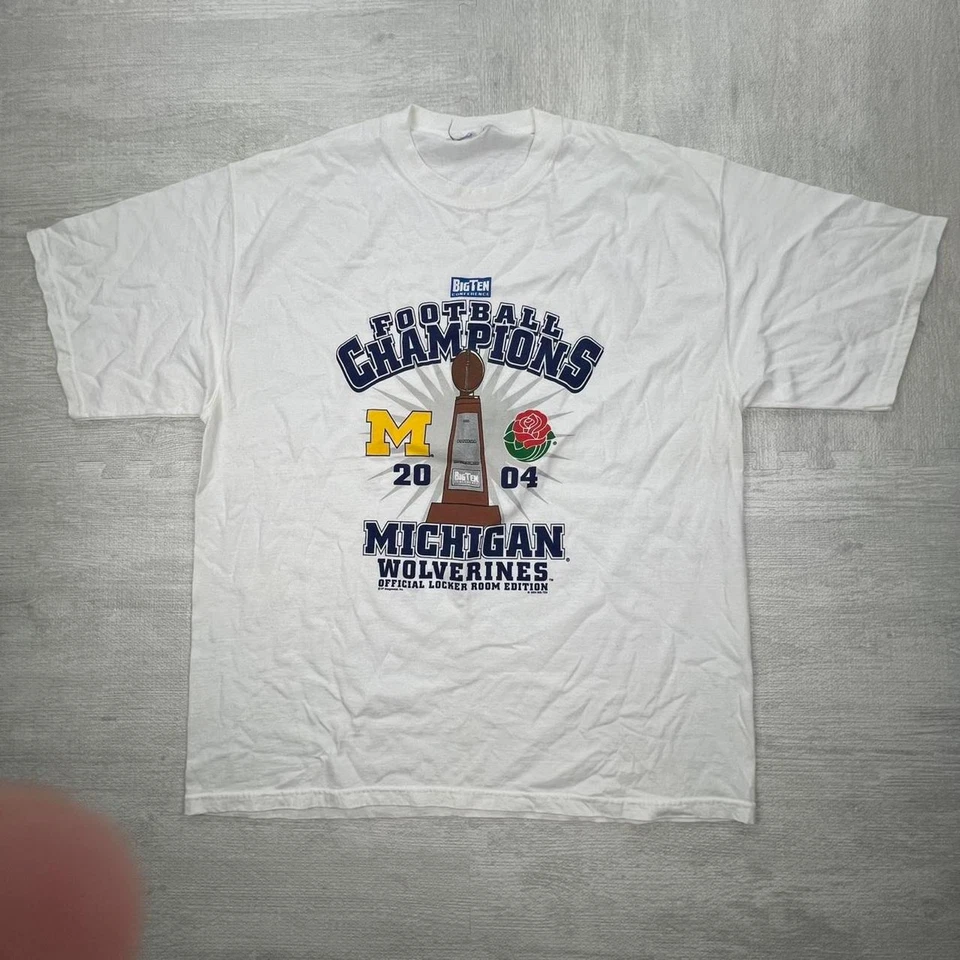 Camiseta vintage Y2K 2004 Michigan Wolverines Rose Bowl camiseta-XXL blanca universidad Foto 1 de 3
