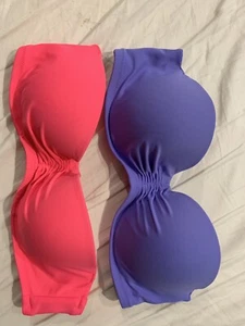 Victorias Secret Pink Purple SWIM Bikini Top LOT 34B S - Picture 1 of 2