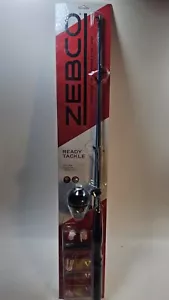 Zebco Ready Tackle Spincast Reel and Fishing Rod Combo Lures Box Kit NEW - Picture 1 of 8