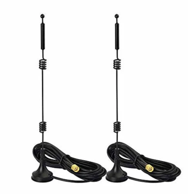 Paquete de 2 antenas macho RP-SMA magnéticas RP-SMA de doble banda WiFi 2,4 GHz 5 GHz 9 dBi para inalámbrica Foto 1 de 4