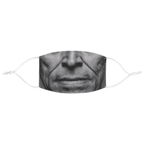 Old Man Wrinkled Leather Skin Halloween Horror Fabric Face Mask - Picture 1 of 6