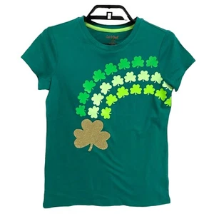 Cat & Jack girls top tshirt green short sleeve size L (10-12) - Picture 1 of 7
