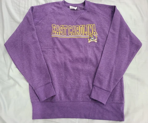 Champion East Carolina University Pirates Purple Crewneck Sweatshirt Men's L Cover