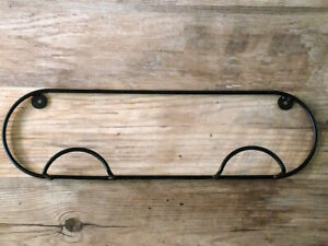 Amish crafted wrought iron horizontal 2 plate holder - strong sturdy wall rack