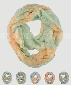 Bufanda infinita de bufanda multicolor suave en bloque floral - Imagen 1 de 8