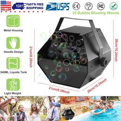 Máquina automática de burbujas soplador automático DJ fiesta escenario 5000+ burbujas/minuto Foto 1 de 4