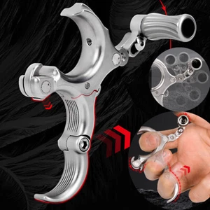 Carbon Steel Compound Bow Release Aid 3 4 Finger Grip Thumb Trigger Archery Hunt - Picture 1 of 24