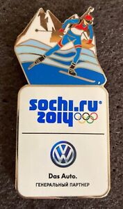 VW DAS AUTO 2014 SOCHI OLYMPIC BIATHLON VOLKSWAGEN LARGE PIN - 2024 PARIS TRADER