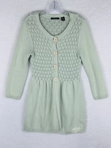 Suéter tejido gofre con cable botón verde menta Heather B para mujer talla L - Imagen 1 de 12
