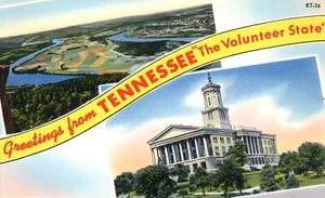 Postal Saludos desde Tennessee Vista Aérea Mocasín Curva en el Río Tennessee - Imagen 1 de 2