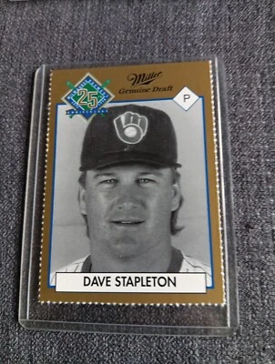 DAVE STAPLETON  1994 MILWAUKEE BREWERS MILLER BREWING RARE BASEBALL CARD SGA - Image 1 of 2