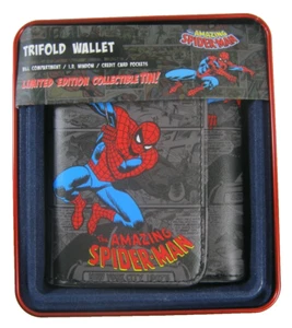 Marvel Amazing Spider-Man Trifold Wallet Multi-Color Tin Box - Picture 1 of 7