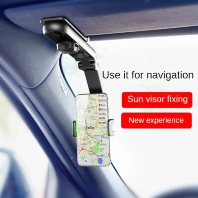 360 Roation Phone Mount Dock Clip Holder Car Dirving Long Arm Sunvisor Dashboard - Image 1 of 4