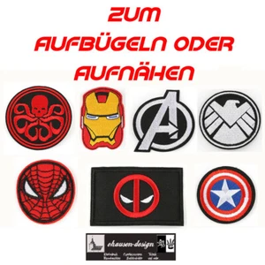 Avengers Aufnäher Aufbügler Badges Patches Ironman Shield Deadpool Hydra Spiderm - Bild 1 von 9