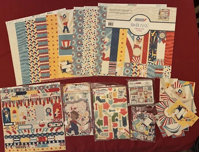 Bo Bunny FIRECRACKER Partial Papercrafting Kit -Paper Journaling Cards Ephemera Foto 1 de 4