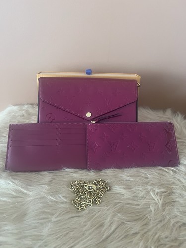 LOUIS VUITTON（LV） Louis Vuitton Pochette Felicie Monogram Vernis Borsa a tracolla Amarante Preloved