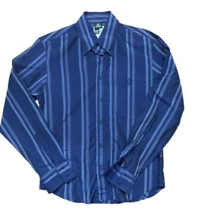 Versace Couture Striped Navy Blue Slim Fit Button Down Shirt Men's Size Medium - Picture 1 of 8