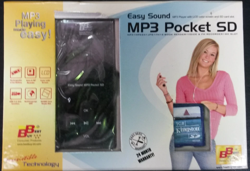 MP3, Grabador Reproductor BESTBUY Pocket SD, USB, 1GB+128MB - Imagen 1 de 1