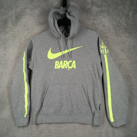 Nike FC Barcelona Hoodie Mens Medium Long Sleeve Sweatshirt Soccer Barca Gray Cover