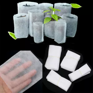 Bolsas de cultivo de plantas blancas 100 un. Bolsa de tela para maceta Bolsa de cultivo de semillas para vivero Jardín - Imagen 1 de 7
