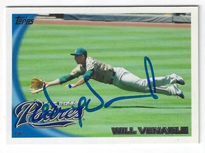 WILL VENABLE SAN DIEGO PADRES SIGNED 2010 CARD RANGERS CHICAGO WHITE SOX DODGERS - Picture 1 of 1