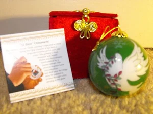 2013 Li Bien Taube handbemaltes Glas 2,25" Ornament Pier 1 roter Samt Geschenkbox - Bild 1 von 7