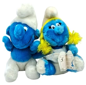 Puffo puffo puffo puffo vintage anni 80 da applauso con trecce gialle e vestito - Foto 1 di 18