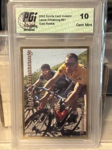 PGI Gem Mint 10 - 2002 Sports Card Investor #21, LANCE ARMSTRONG Gold Rookie RC - Bild 1 von 3