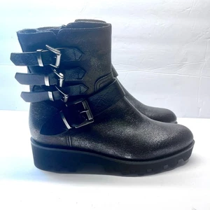 Botines Napoleoni de Cuero Negro Correa Hebilla Hechos en Italia Talla 35 / EE. UU. 5 - Imagen 1 de 7