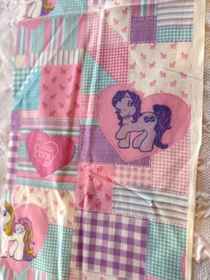 Panel de tela de retazos My Little Pony vintage restos de algodón 34" x 8,5" - 2 piezas Foto 1 de 4