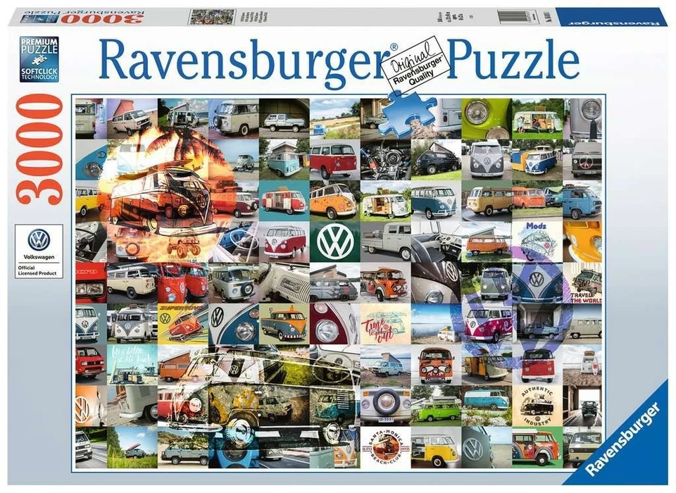 Ravensburger Puzzle 99 VW Bulli Moments Volkswagen Retrò Oldtimer Viaggio Bus