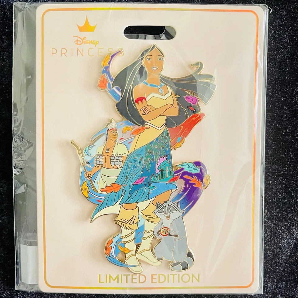 Pin Jumbo LE 400 WDI Princesa Pocahontas Vestido Colagem MOG D23 Expo Disney 2024 - Imagem 1 de 1