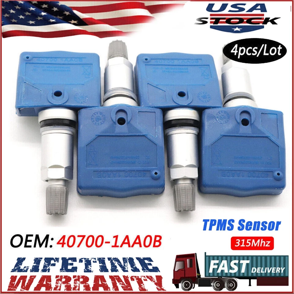 4pcs TPMS TIRE PRESSURE SENSOR 40700-1AA0B For Nissan Maxima Altima Infiniti - Image 1 of 4